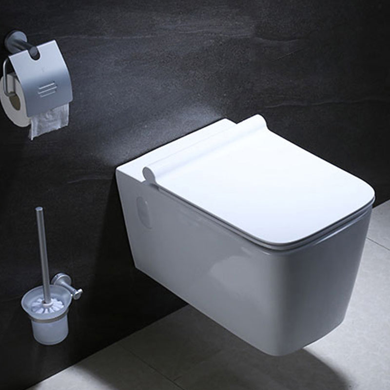 Contemporary Wall Mount Flush Toilet Ceramic Urine Toilet with Seat for Washroom