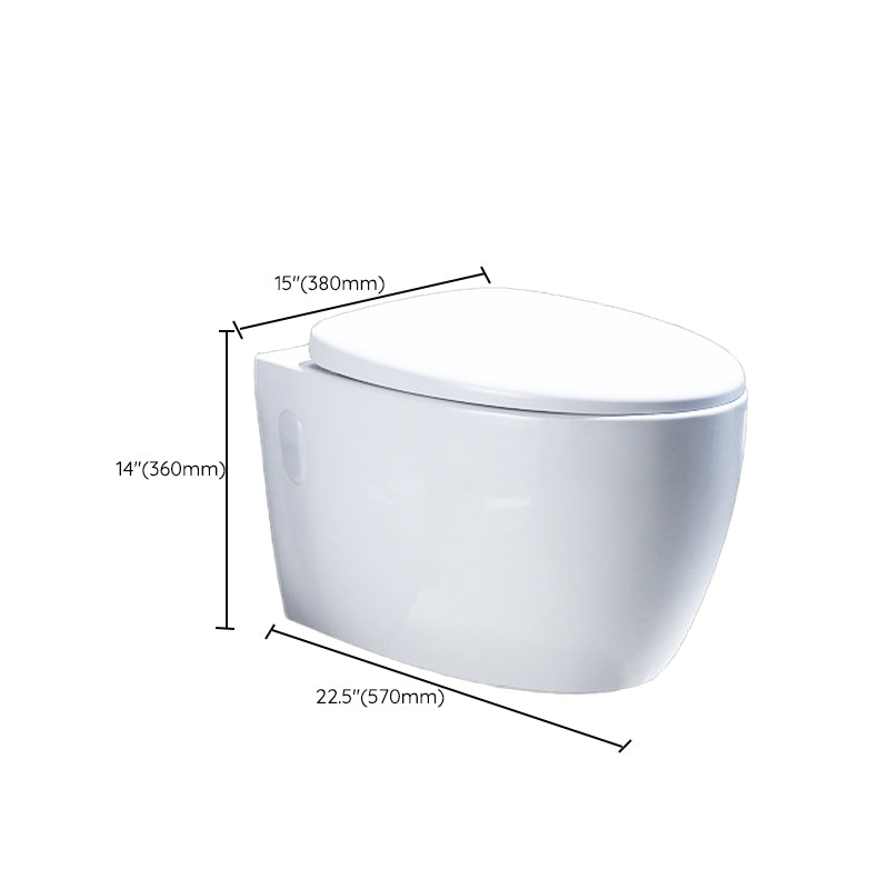 Contemporary Wall Mount Flush Toilet Ceramic Urine Toilet with Seat for Washroom