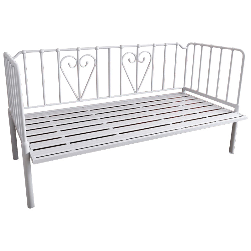 Nursery Bed with Guardrail in Metal Industrial Nursery Crib in White