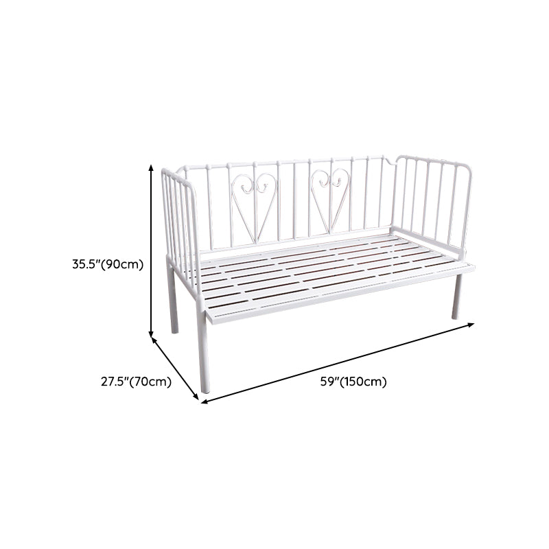 Nursery Bed with Guardrail in Metal Industrial Nursery Crib in White