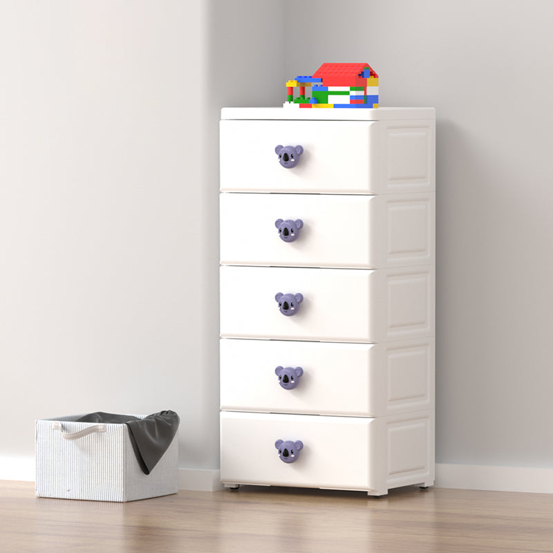 Contemporary Plastic Kids Nightstand Vertical Nursery Dresser for Room