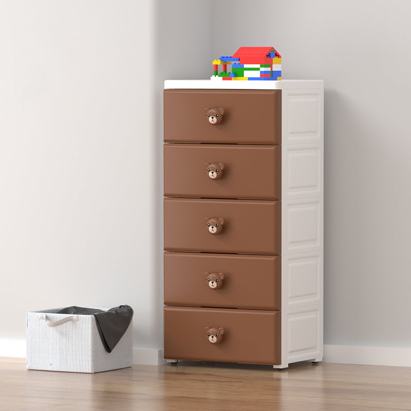 Contemporary Plastic Kids Nightstand Vertical Nursery Dresser for Room