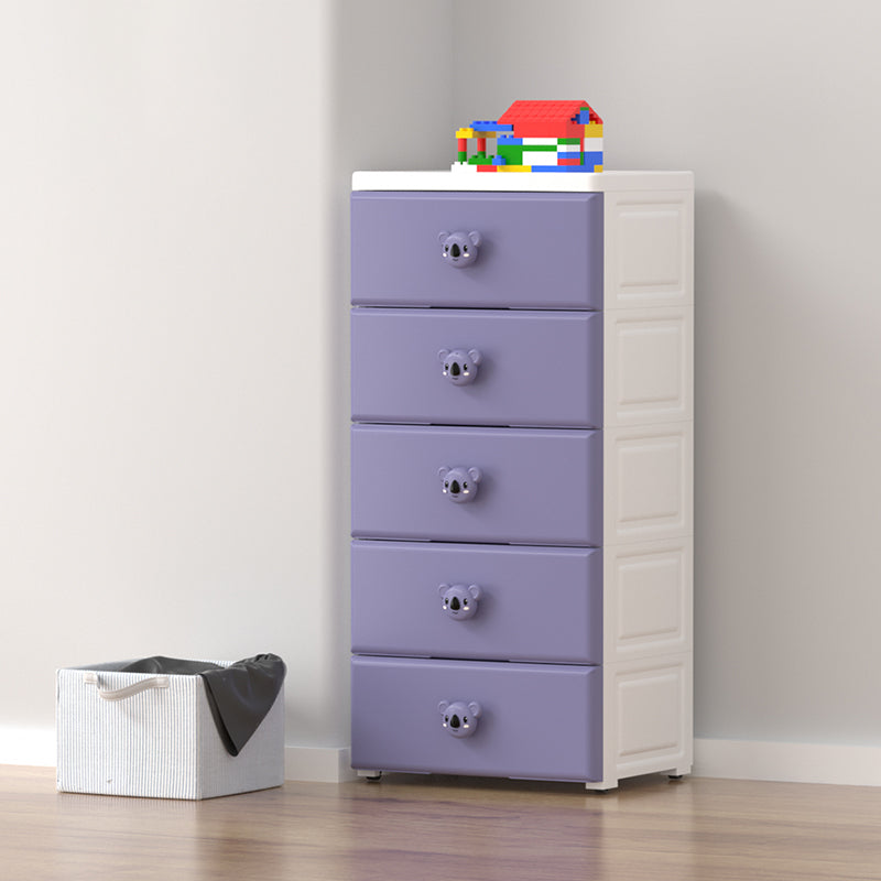 Contemporary Plastic Kids Nightstand Vertical Nursery Dresser for Room