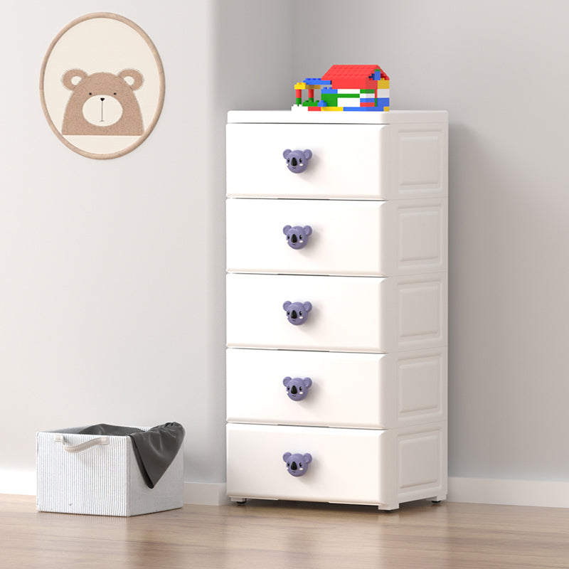 Contemporary Plastic Kids Nightstand Vertical Nursery Dresser for Room