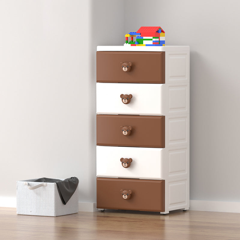 Contemporary Plastic Kids Nightstand Vertical Nursery Dresser for Room