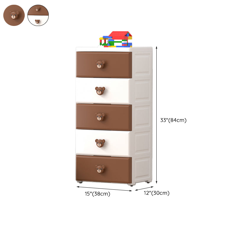 Contemporary Plastic Kids Nightstand Vertical Nursery Dresser for Room