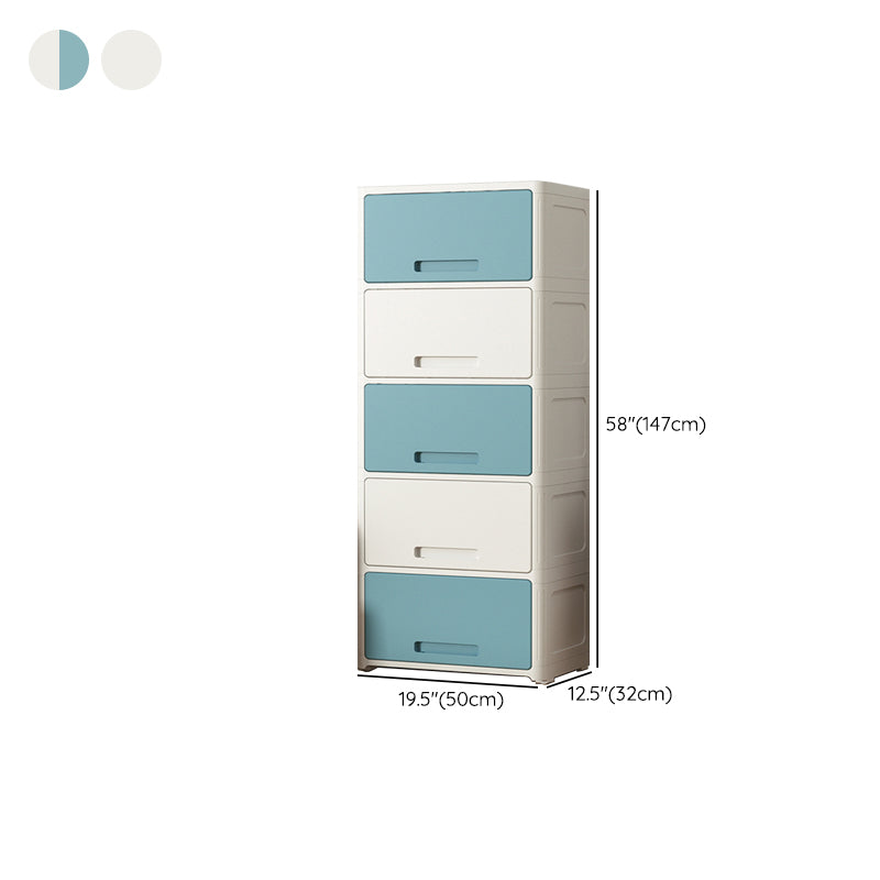 Plastic Kids Closet Modern Style Wardrobe Armoire with 5 Doors