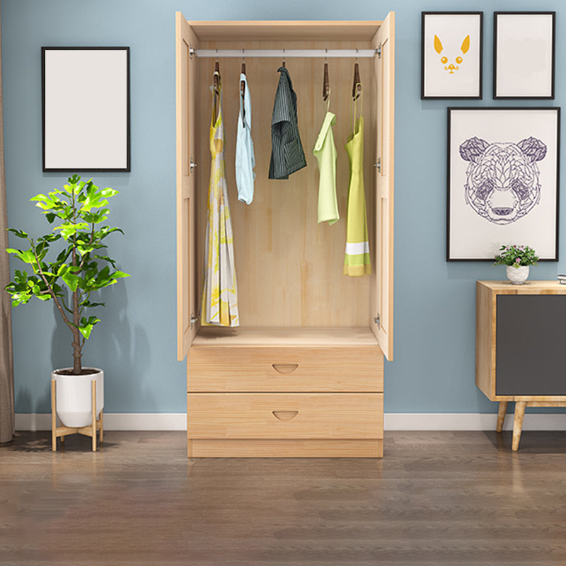 Solid Wood Kids Closet Modern Style Wardrobe Closet with Garment Rod