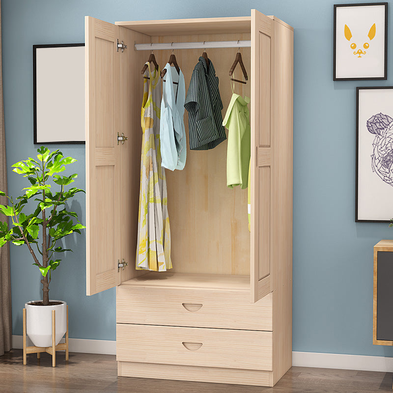 Solid Wood Kids Closet Modern Style Wardrobe Closet with Garment Rod