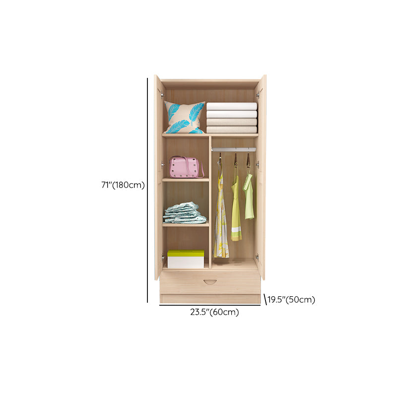 Solid Wood Kids Closet Modern Style Wardrobe Closet with Garment Rod