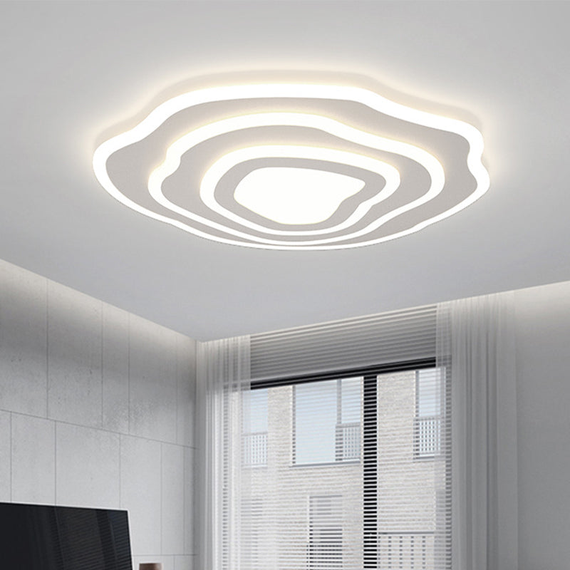 LED Modern Metal Flush Mount Cloud Shape Ceiling Light with Acrylic Shade for Living Room