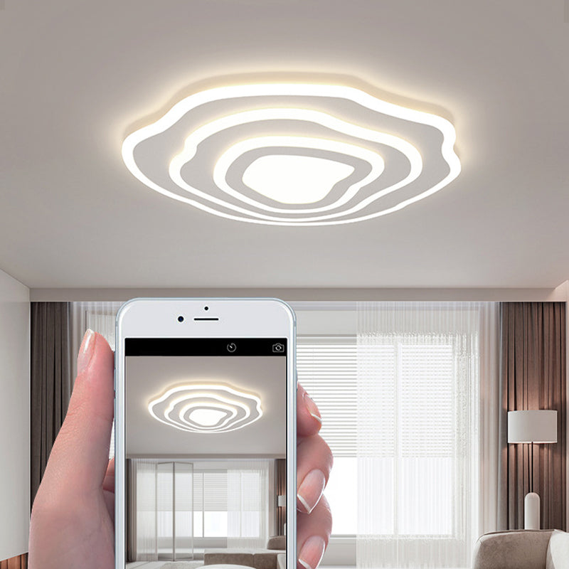 LED Modern Metal Flush Mount Cloud Shape Ceiling Light with Acrylic Shade for Living Room