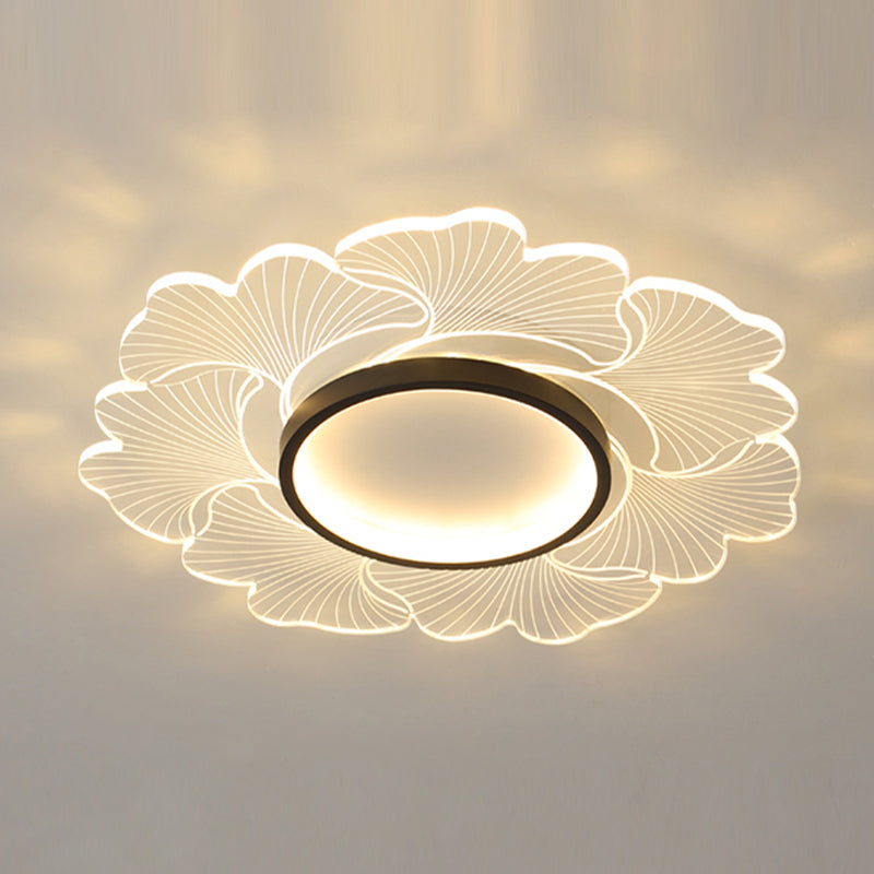 Nordic Style Ceiling Light Fixture Flower-Shaped Flush Mount with Acrylic for Bedroom