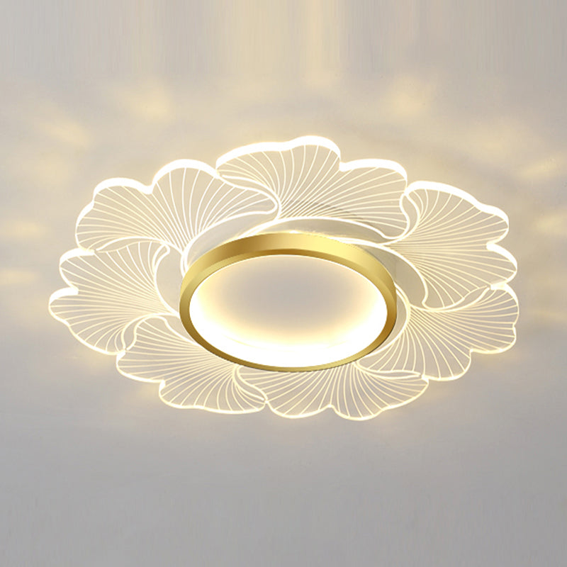 Nordic Style Ceiling Light Fixture Flower-Shaped Flush Mount with Acrylic for Bedroom