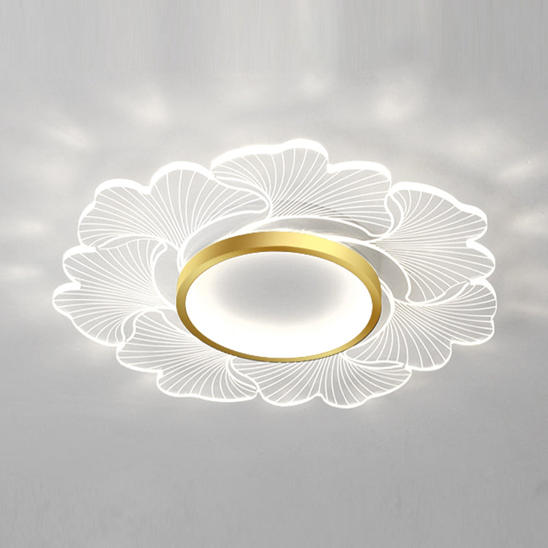 Nordic Style Ceiling Light Fixture Flower-Shaped Flush Mount with Acrylic for Bedroom