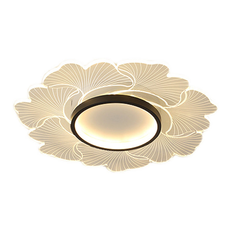 Nordic Style Ceiling Light Fixture Flower-Shaped Flush Mount with Acrylic for Bedroom