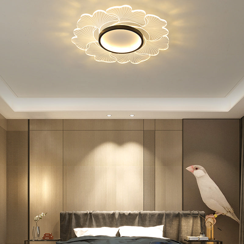 Nordic Style Ceiling Light Fixture Flower-Shaped Flush Mount with Acrylic for Bedroom