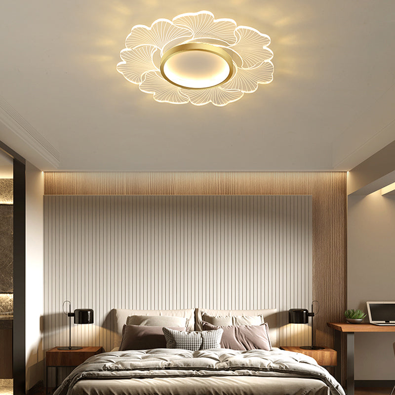 Nordic Style Ceiling Light Fixture Flower-Shaped Flush Mount with Acrylic for Bedroom