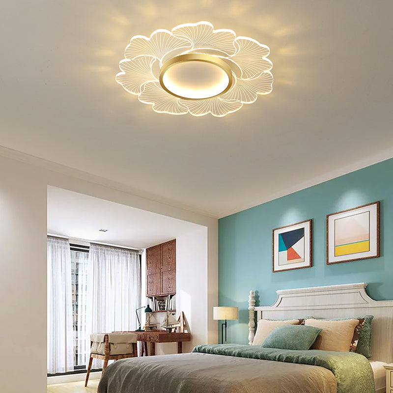 Nordic Style Ceiling Light Fixture Flower-Shaped Flush Mount with Acrylic for Bedroom