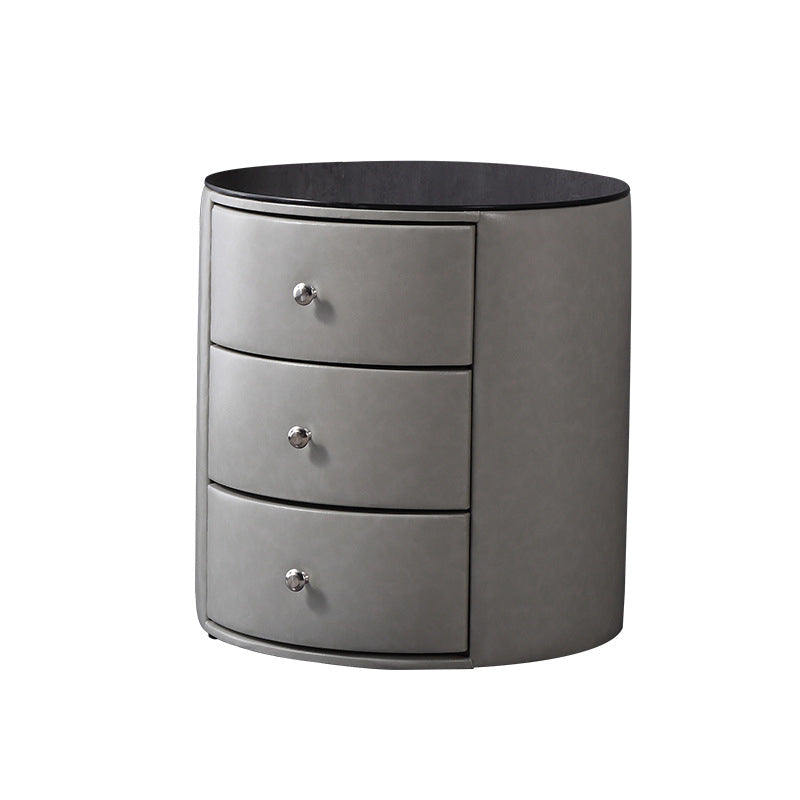 Modern Stone Accent Table Nightstand Drawer Storage Bedside Cabinet for Bedroom