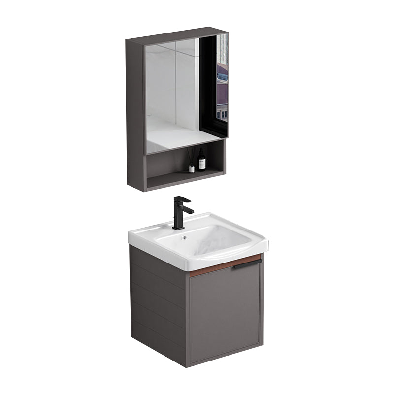 Modern Rectangular Bathroom Vanity Metal Frame Single-Sink Sink Vanity