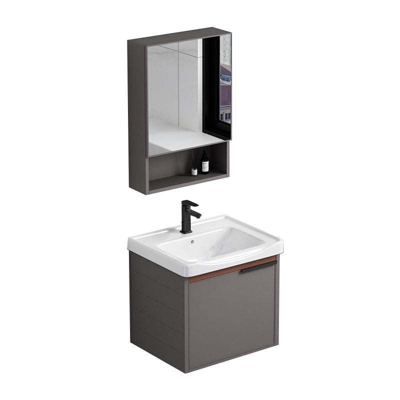 Modern Rectangular Bathroom Vanity Metal Frame Single-Sink Sink Vanity