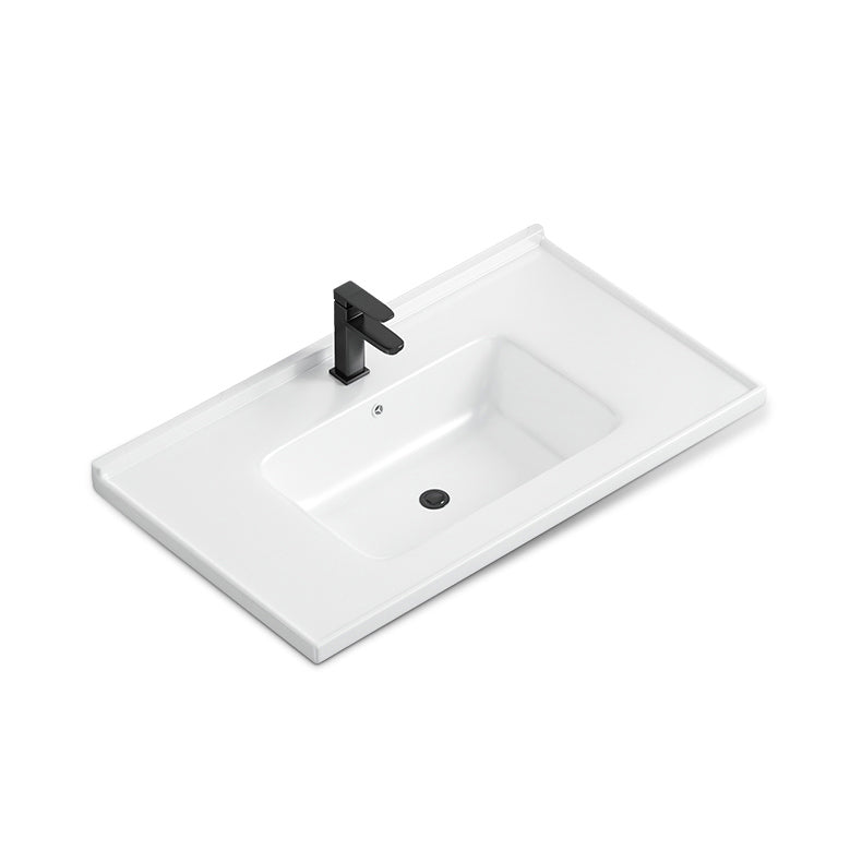 Modern Rectangular Bathroom Vanity Metal Frame Single-Sink Sink Vanity