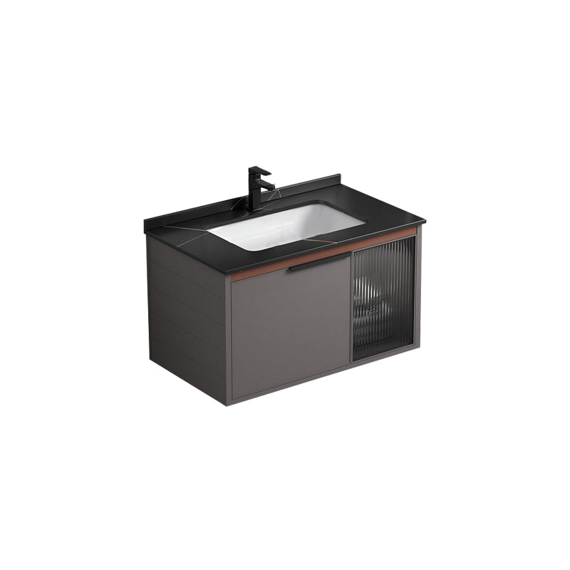 Modern Rectangular Bathroom Vanity Metal Frame Single-Sink Sink Vanity