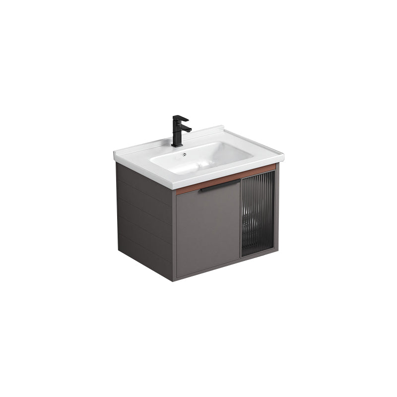 Modern Rectangular Bathroom Vanity Metal Frame Single-Sink Sink Vanity