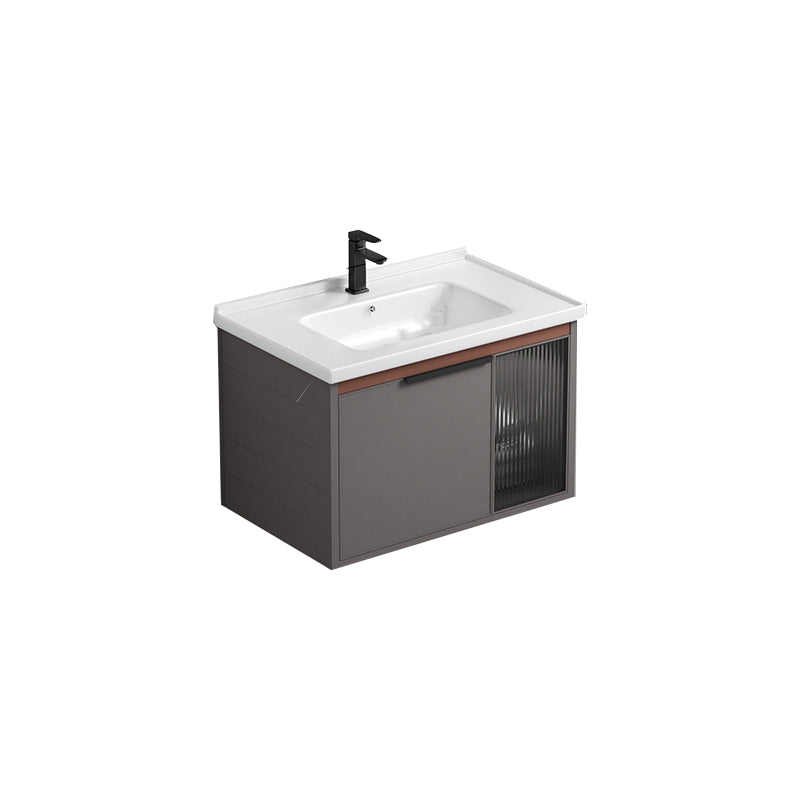 Modern Rectangular Bathroom Vanity Metal Frame Single-Sink Sink Vanity