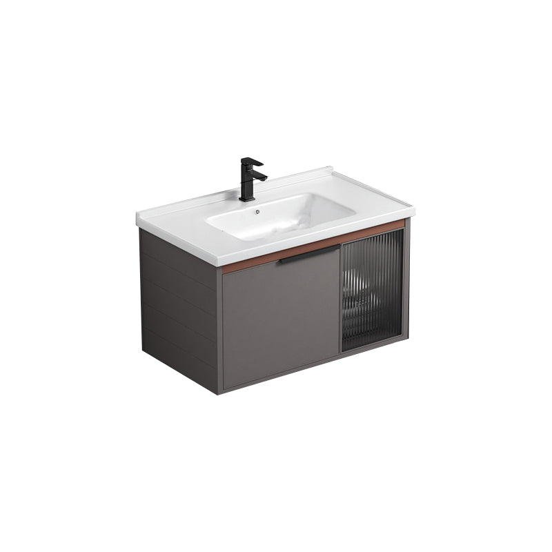 Modern Rectangular Bathroom Vanity Metal Frame Single-Sink Sink Vanity