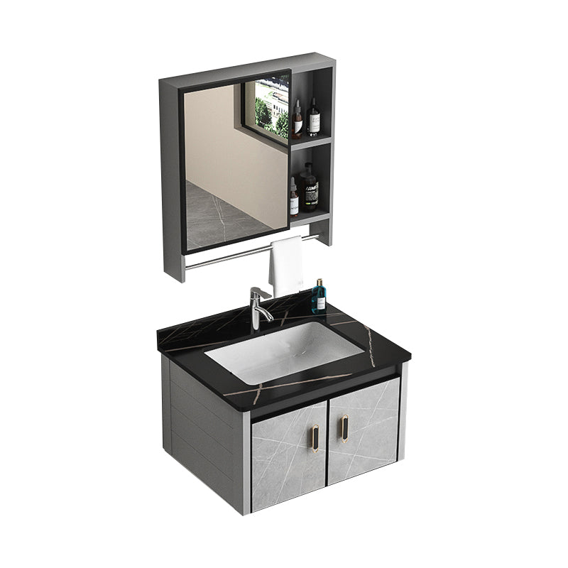 Modern Metal Sink Vanity Wood Wall Mount Faucet Included Bathroom Vanity