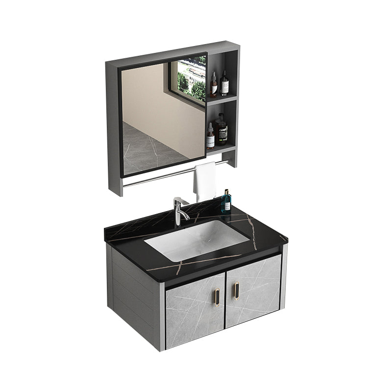 Modern Metal Sink Vanity Wood Wall Mount Faucet Included Bathroom Vanity