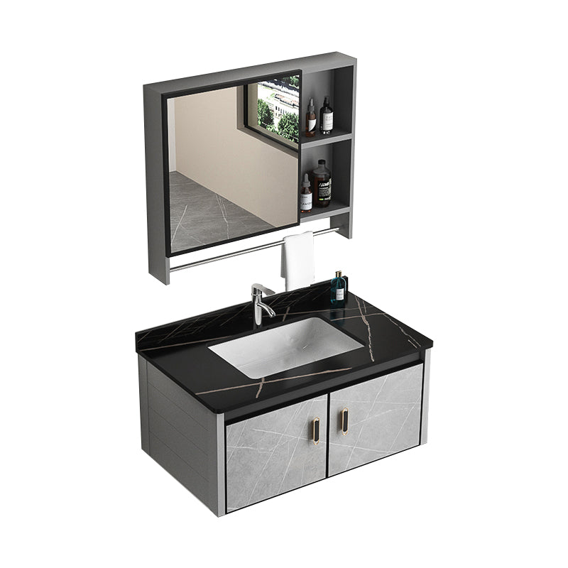 Modern Metal Sink Vanity Wood Wall Mount Faucet Included Bathroom Vanity