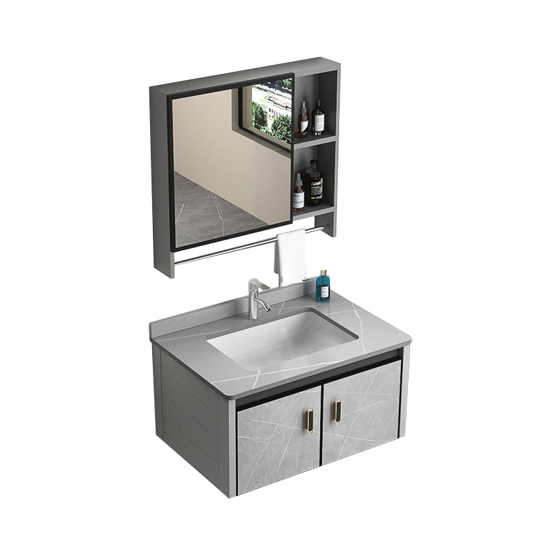 Modern Metal Sink Vanity Wood Wall Mount Faucet Included Bathroom Vanity