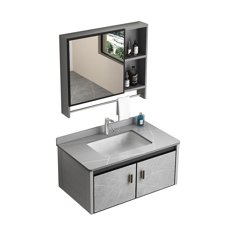 Modern Metal Sink Vanity Wood Wall Mount Faucet Included Bathroom Vanity