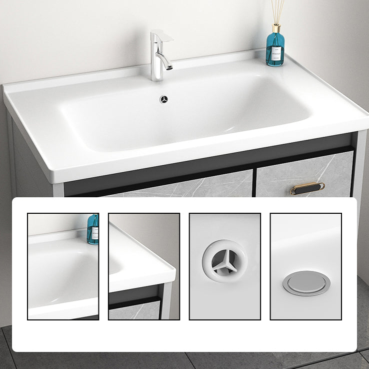 Modern Metal Sink Vanity Wood Wall Mount Faucet Included Bathroom Vanity