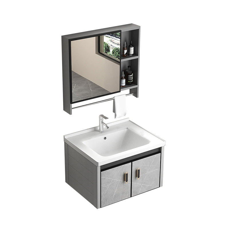 Modern Metal Sink Vanity Wood Wall Mount Faucet Included Bathroom Vanity