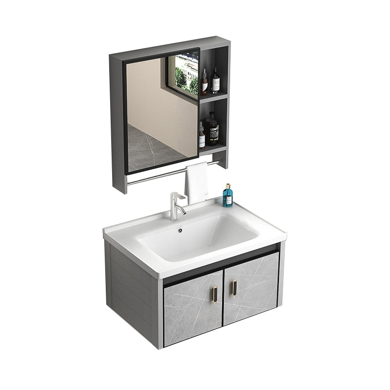 Modern Metal Sink Vanity Wood Wall Mount Faucet Included Bathroom Vanity