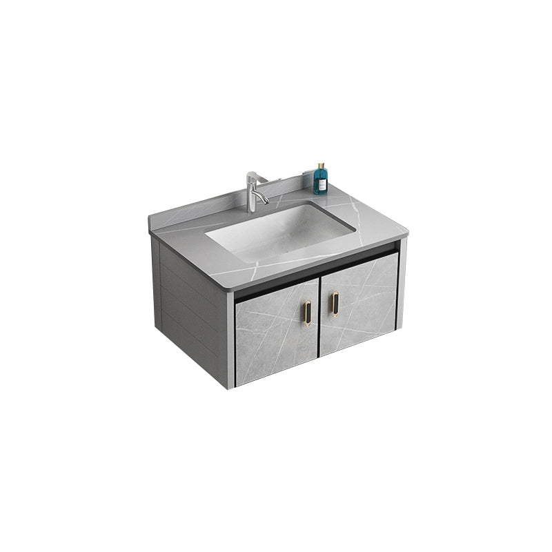 Modern Metal Sink Vanity Wood Wall Mount Faucet Included Bathroom Vanity