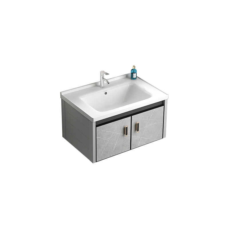 Modern Metal Sink Vanity Wood Wall Mount Faucet Included Bathroom Vanity