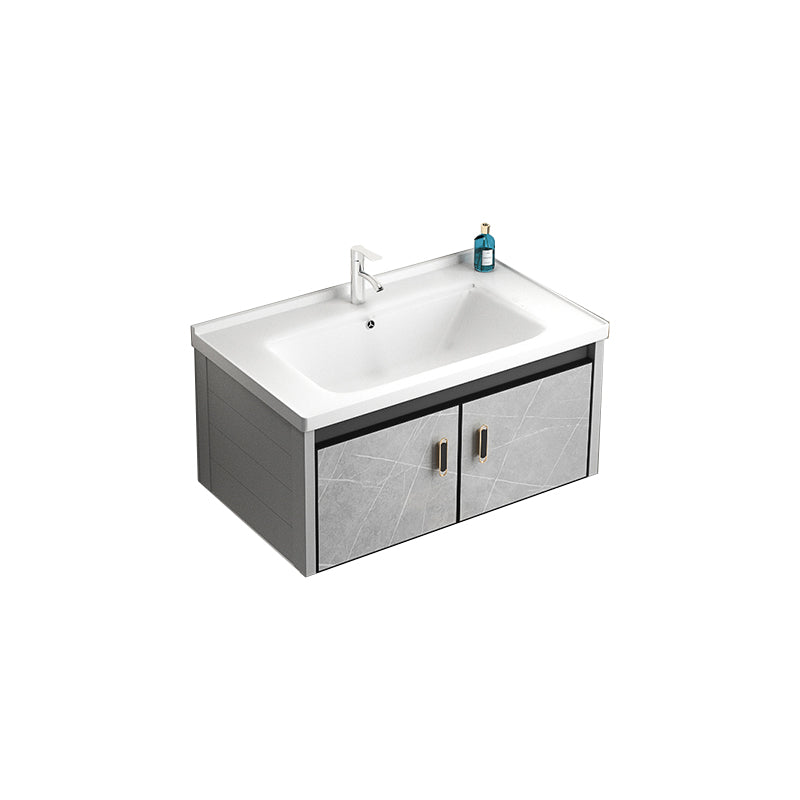 Modern Metal Sink Vanity Wood Wall Mount Faucet Included Bathroom Vanity