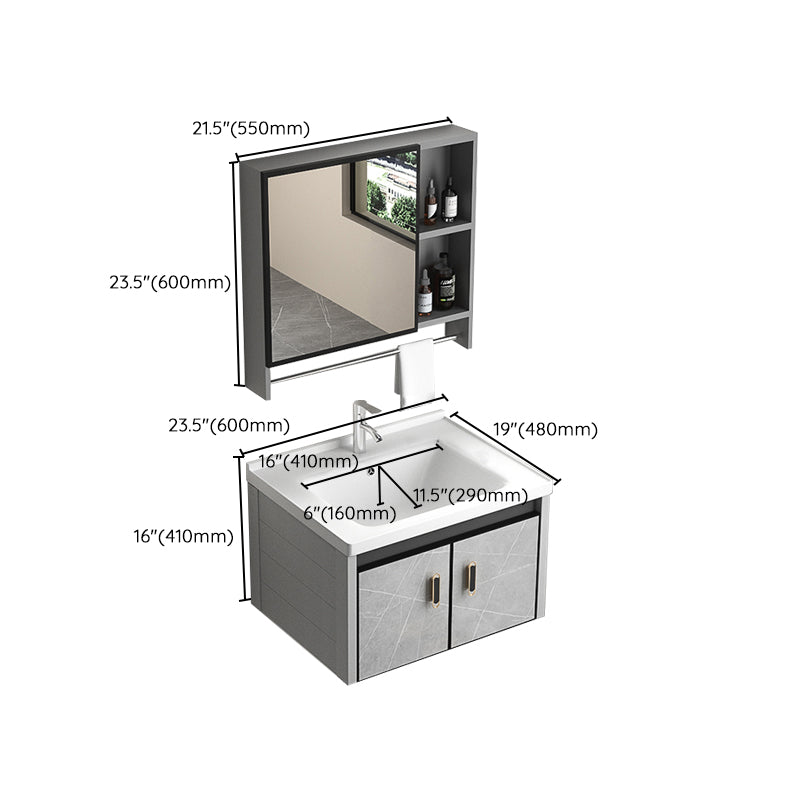 Modern Metal Sink Vanity Wood Wall Mount Faucet Included Bathroom Vanity