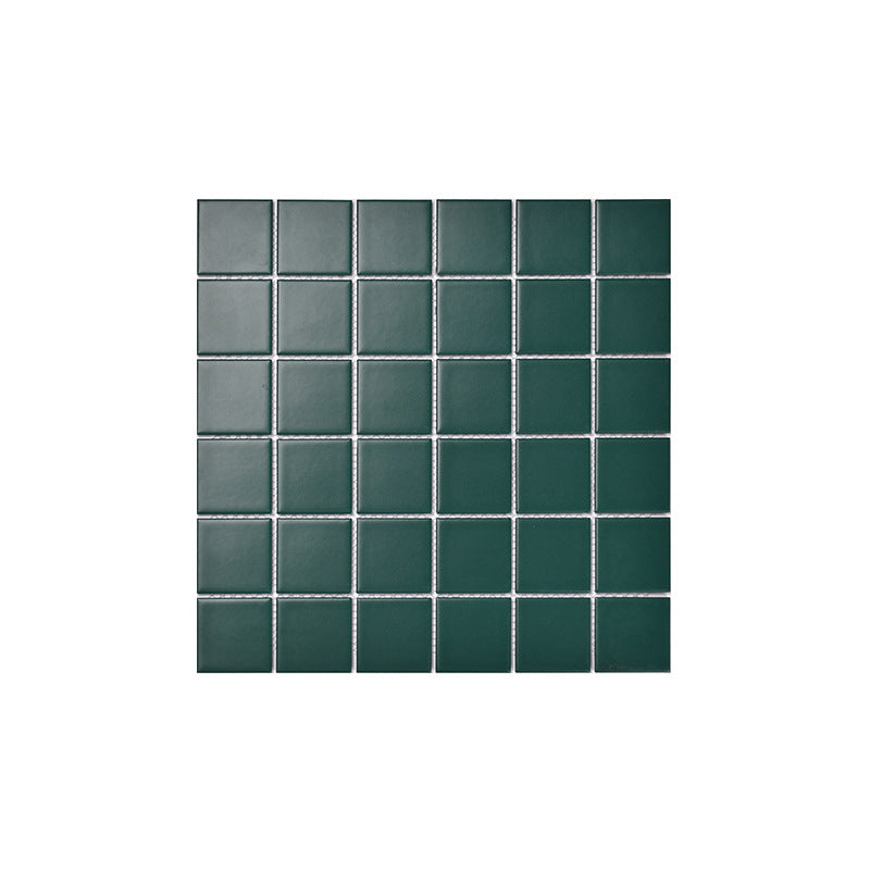 Square Mosaic Peel & Stick Tile in Green Water Resistant Mosaic Tile