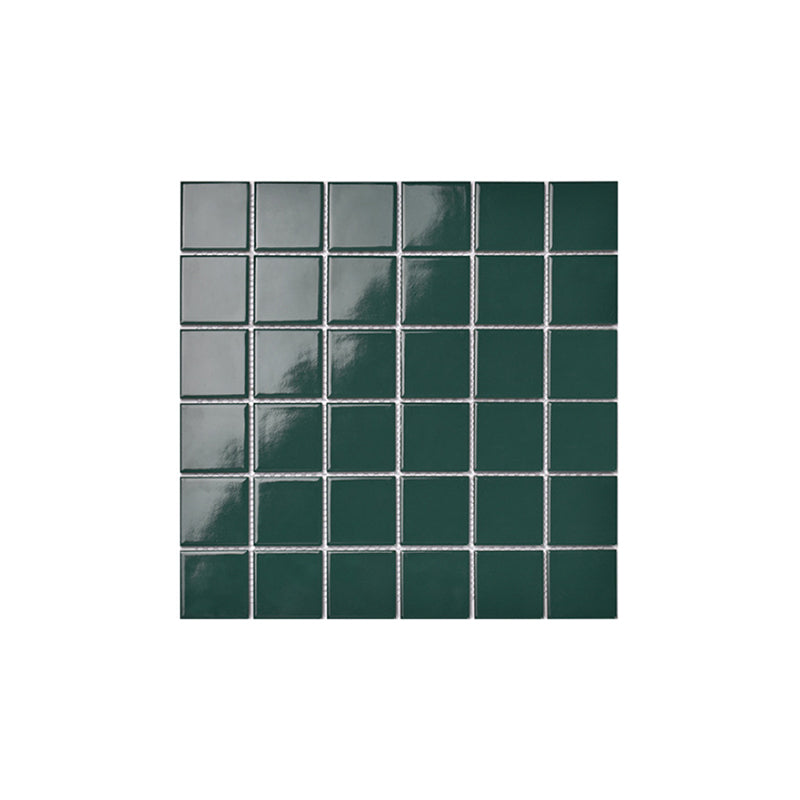 Square Mosaic Peel & Stick Tile in Green Water Resistant Mosaic Tile