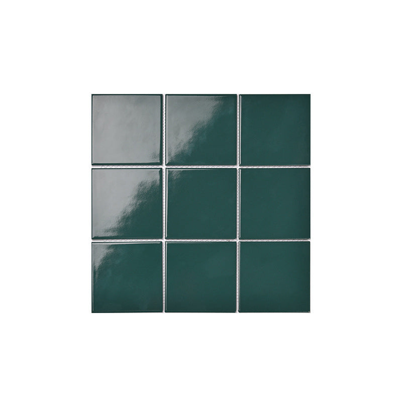 Square Mosaic Peel & Stick Tile in Green Water Resistant Mosaic Tile