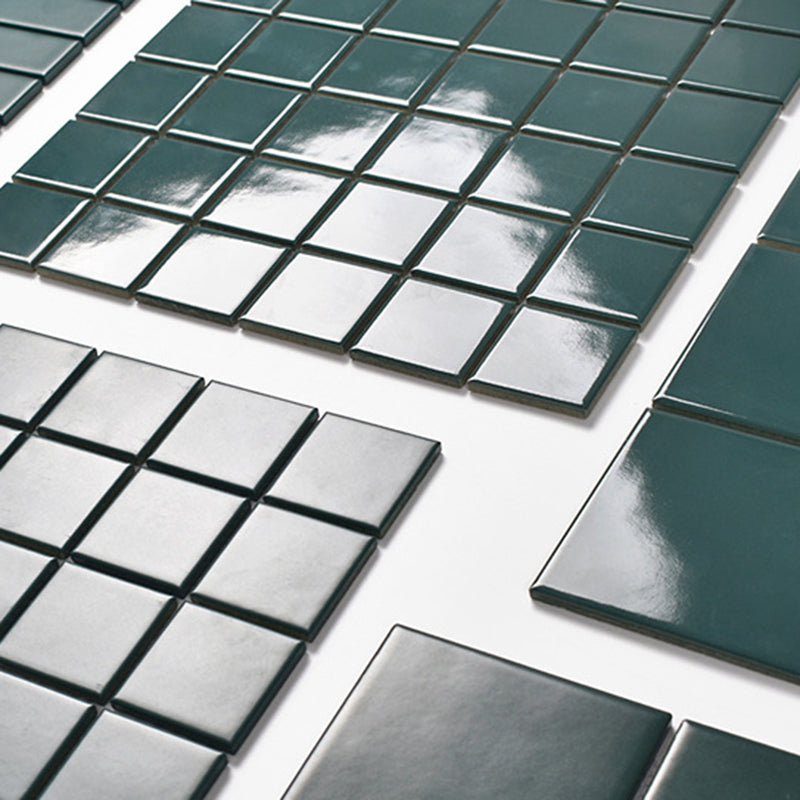 Square Mosaic Peel & Stick Tile in Green Water Resistant Mosaic Tile