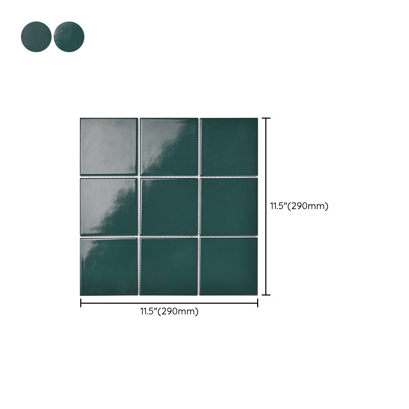 Square Mosaic Peel & Stick Tile in Green Water Resistant Mosaic Tile