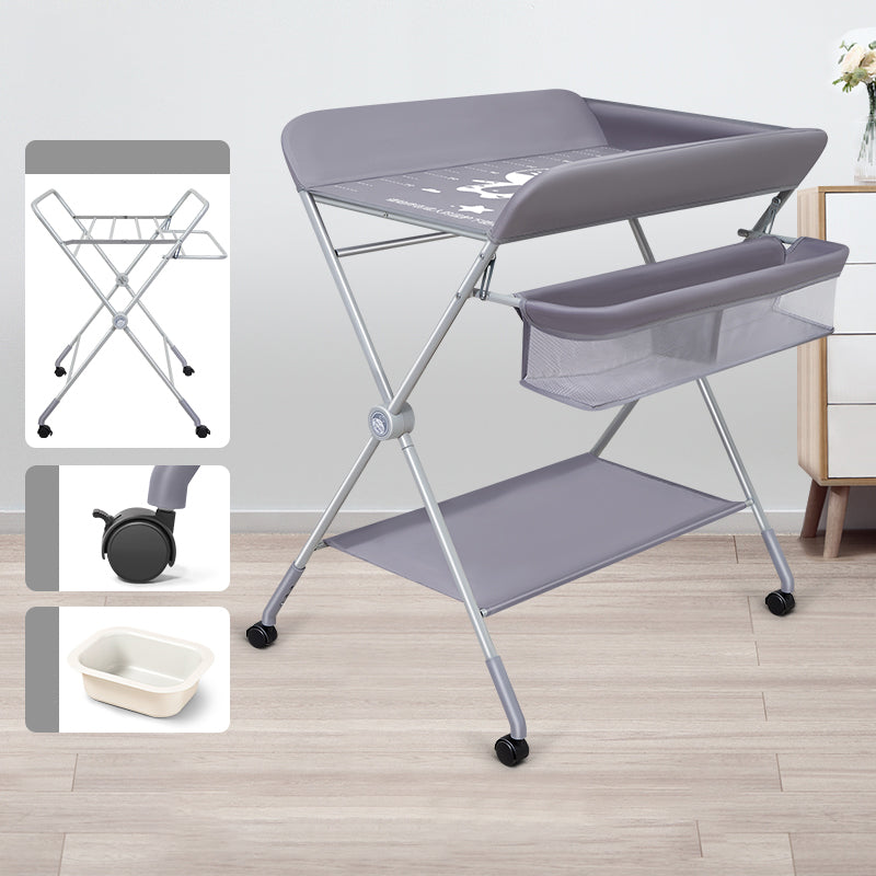 Folding and Portable Changing Table Metal Baby Changing Table with Pad