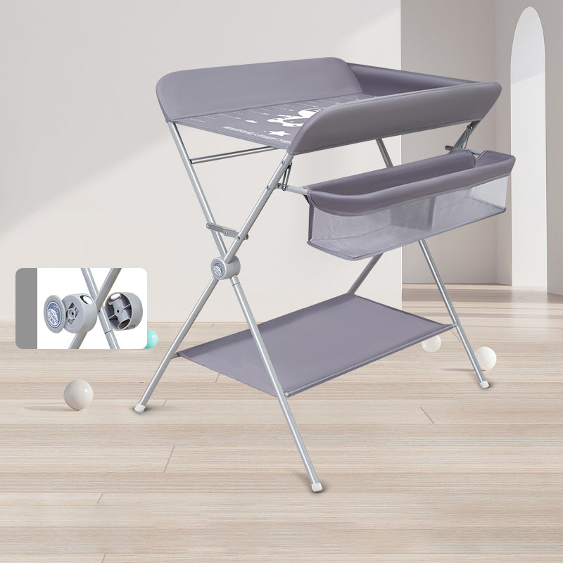 Folding and Portable Changing Table Metal Baby Changing Table with Pad